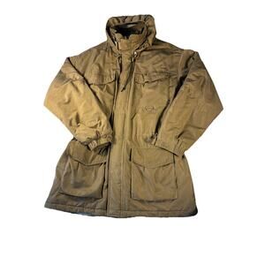 Vintage LL Bean Mens Tall Large Field Coat Utility Primaloft Hooded